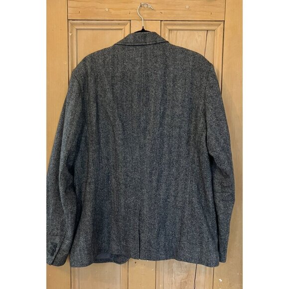 GAP Mens Vintage Y2K Herringbone 2 Button Wool Blazer Size Large Gray AN EXC - Picture 9 of 12